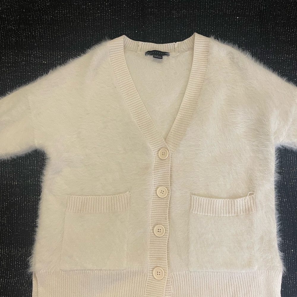 Very cozy cardigan with eyelash texture